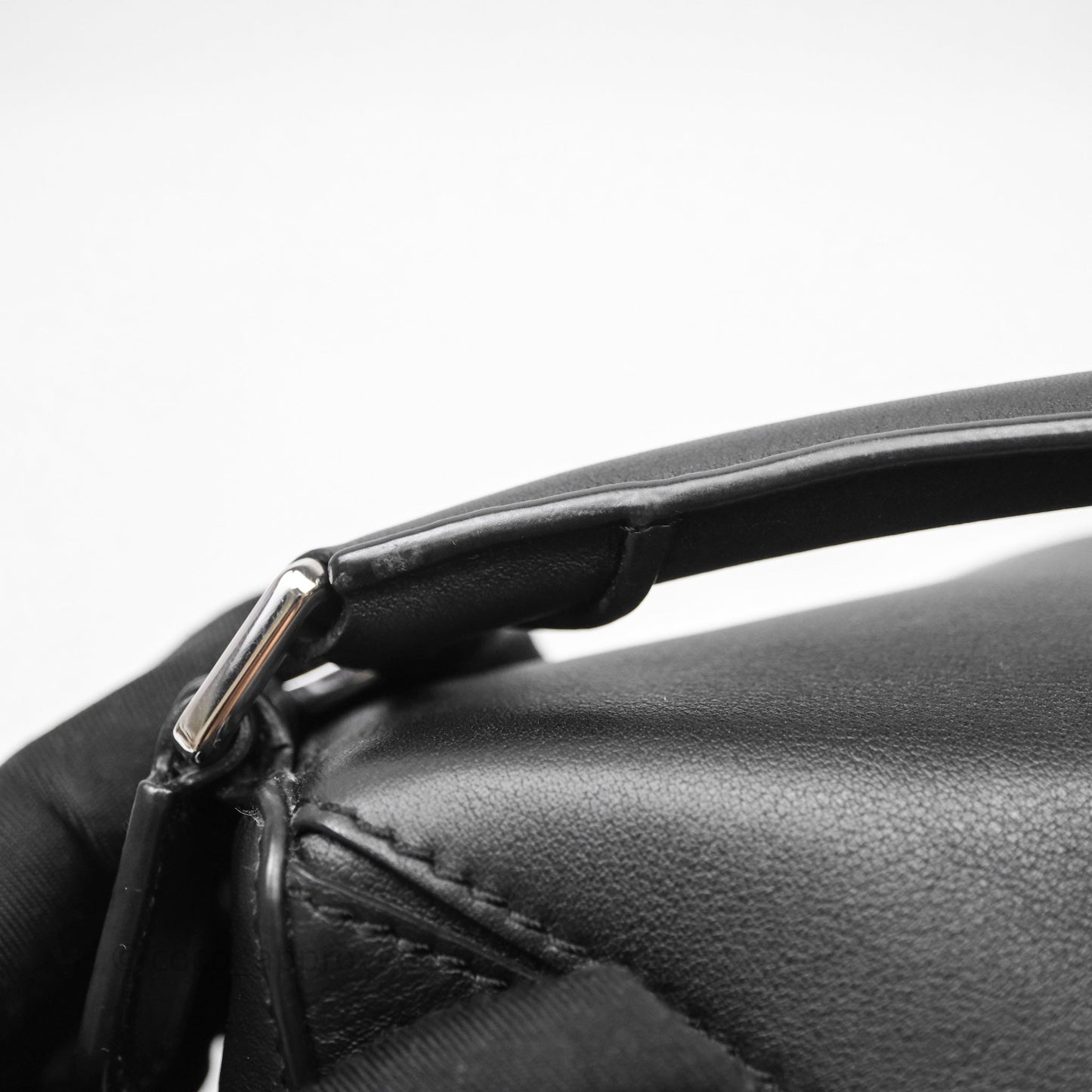 Loewe Mini Puzzle Bag Black Calfskin Silver Hardware