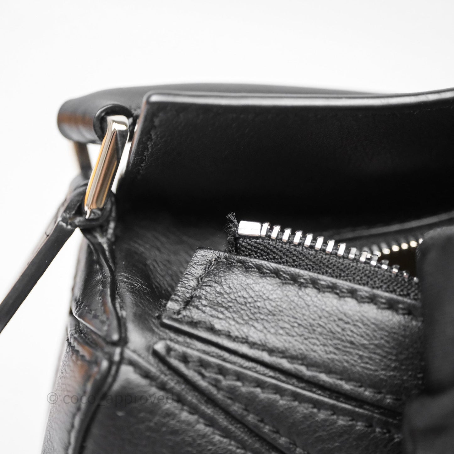 Loewe Mini Puzzle Bag Black Calfskin Silver Hardware