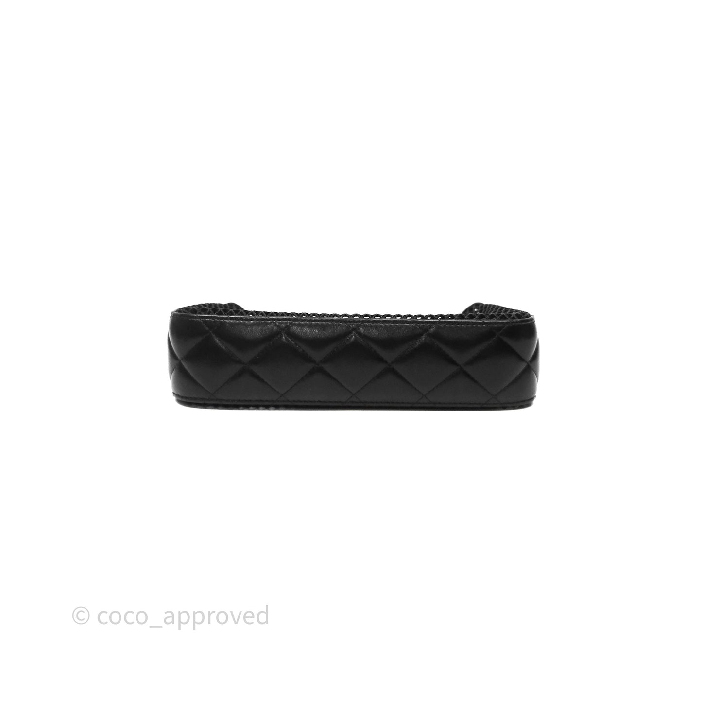 Chanel Mesh Clutch With Chain Black Shiny Lambskin Gold Hardware