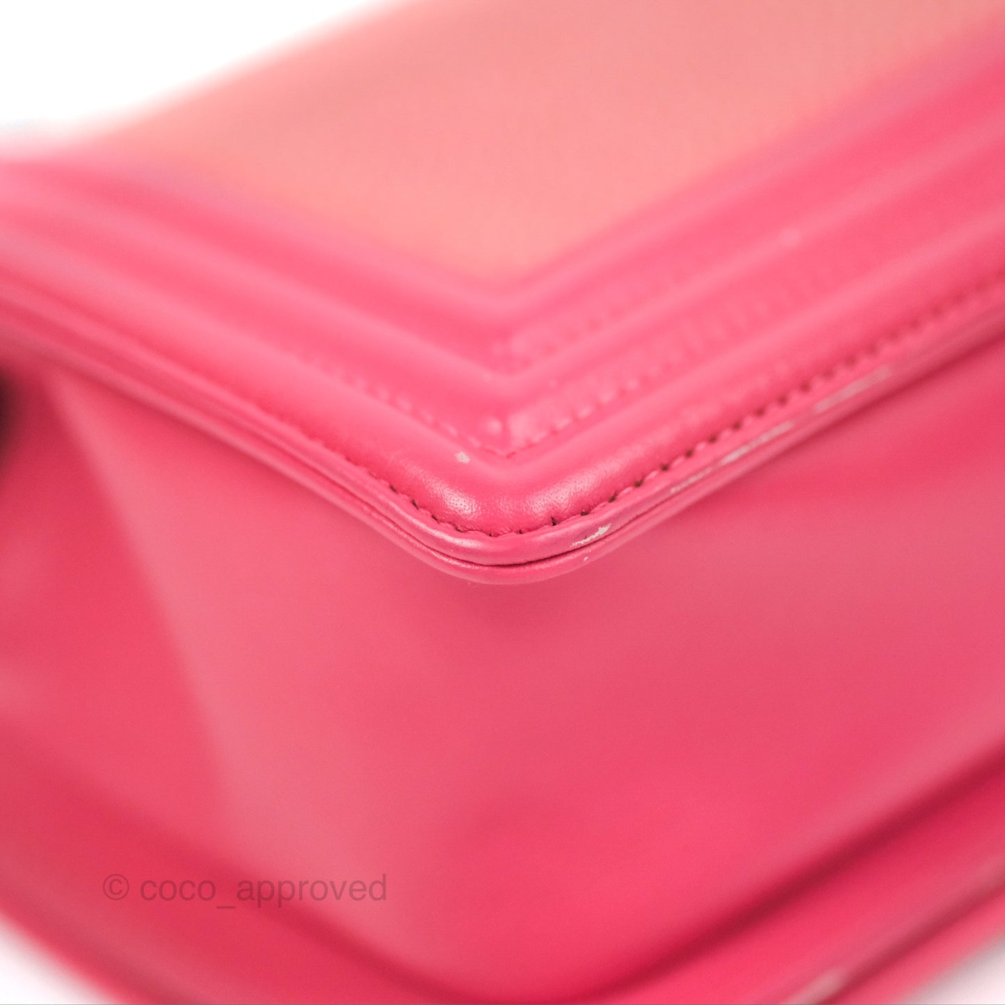Chanel Small Boy Stingray Dark Pink Ruthenium Hardware