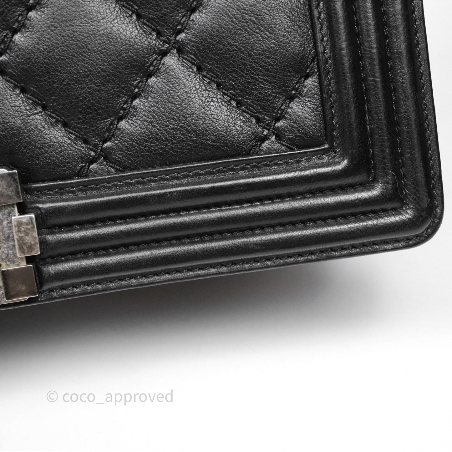 Chanel Medium Quilted Black Boy Calfskin Ruthenium Hardware