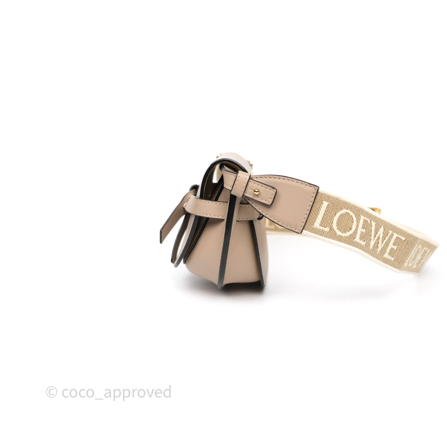 Loewe Mini Gate Dual Bag Beige Sand Soft Calfskin Jacquard Strap