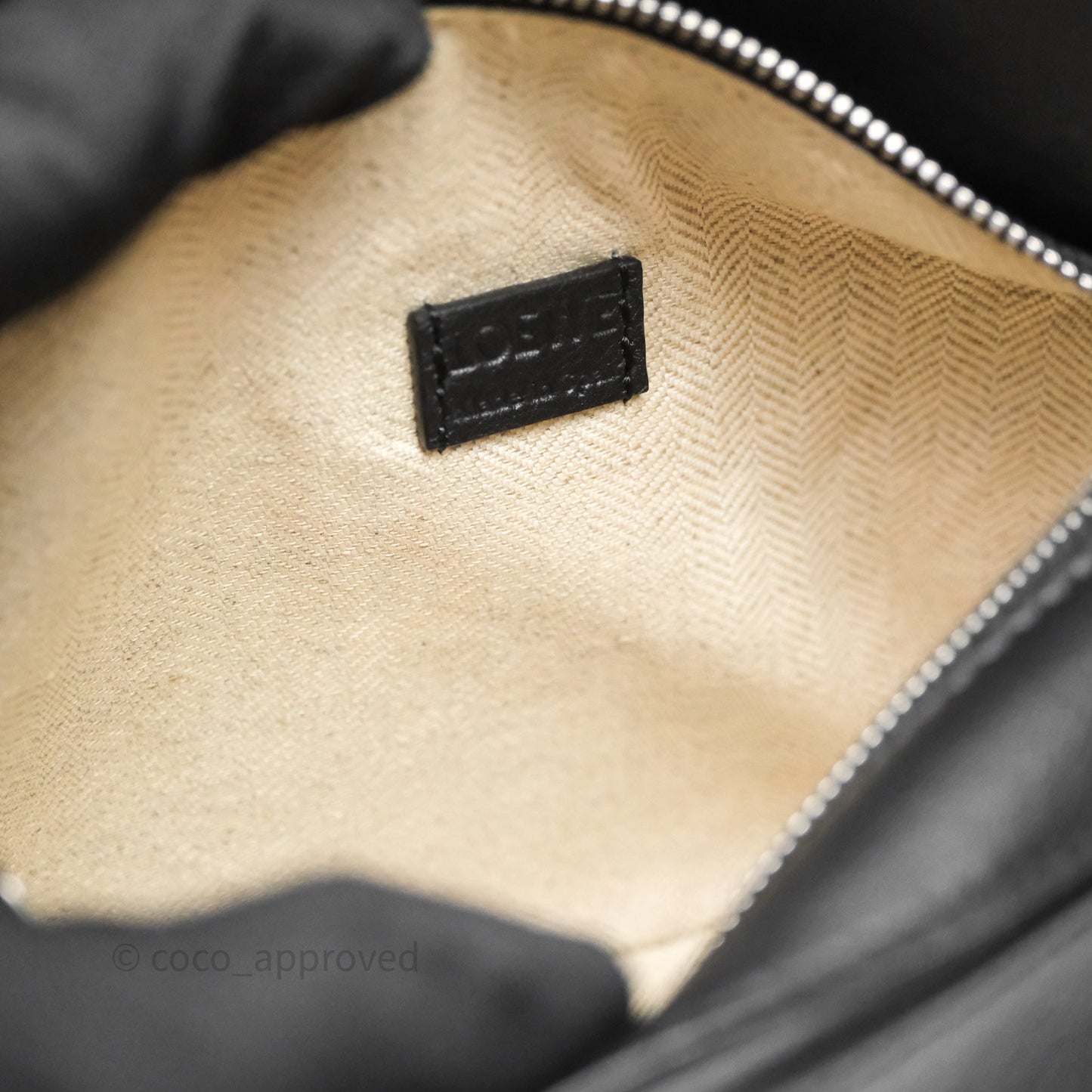 Loewe Mini Puzzle Bag Black Calfskin Silver Hardware