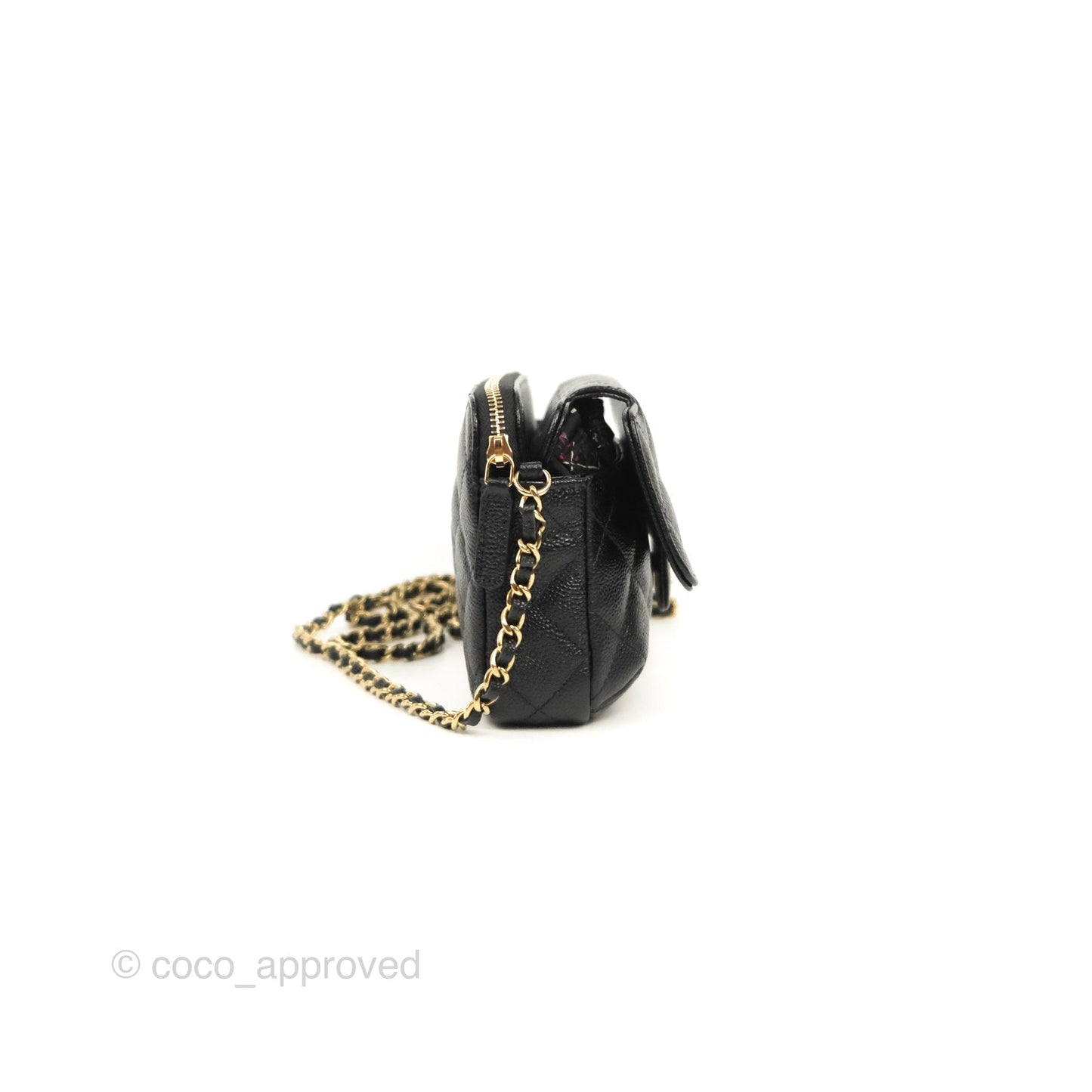Chanel Foldable Tote Bag Clutch With Chain Black Multicolor Gold Hardware
