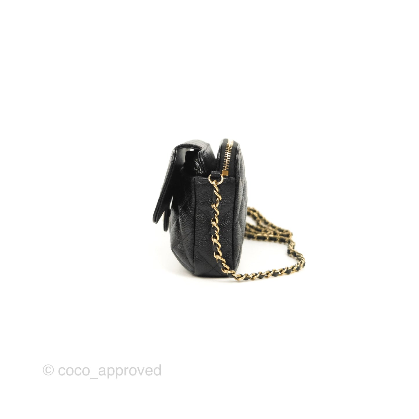 Chanel Foldable Tote Bag Clutch With Chain Black Multicolor Gold Hardware