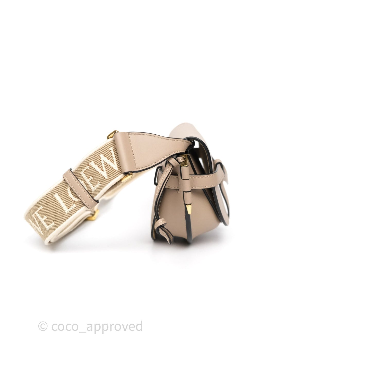 Loewe Mini Gate Dual Bag Beige Sand Soft Calfskin Jacquard Strap