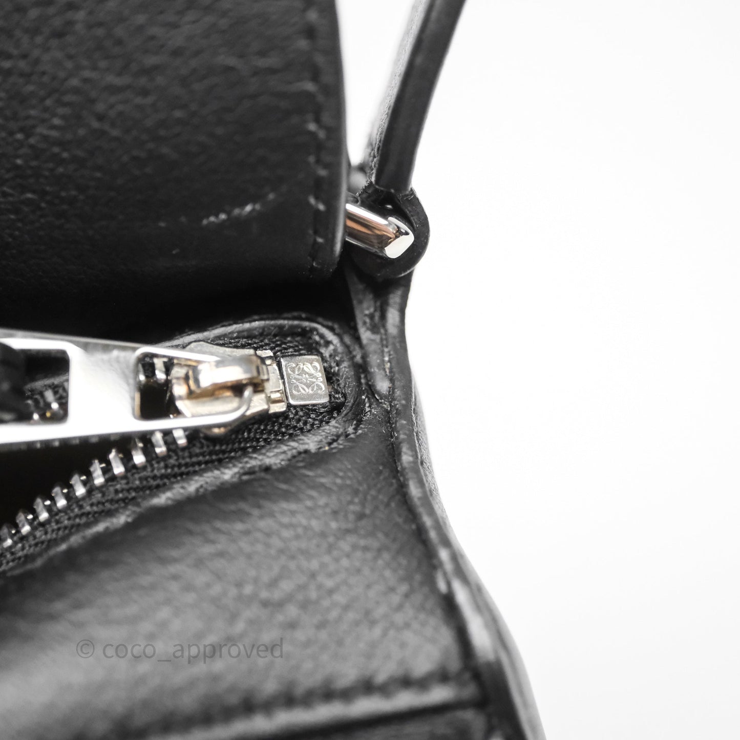 Loewe Mini Puzzle Bag Black Calfskin Silver Hardware