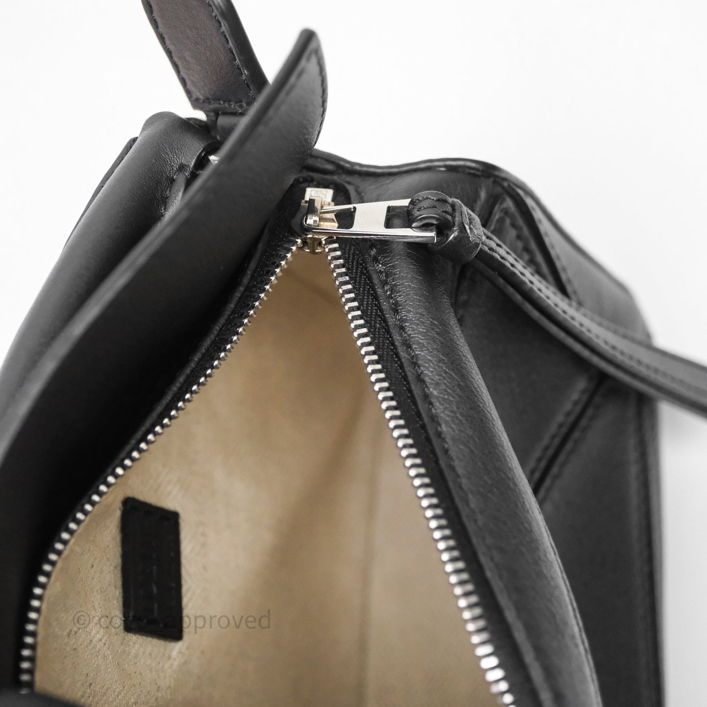 Loewe Mini Puzzle Bag Black Calfskin Silver Hardware