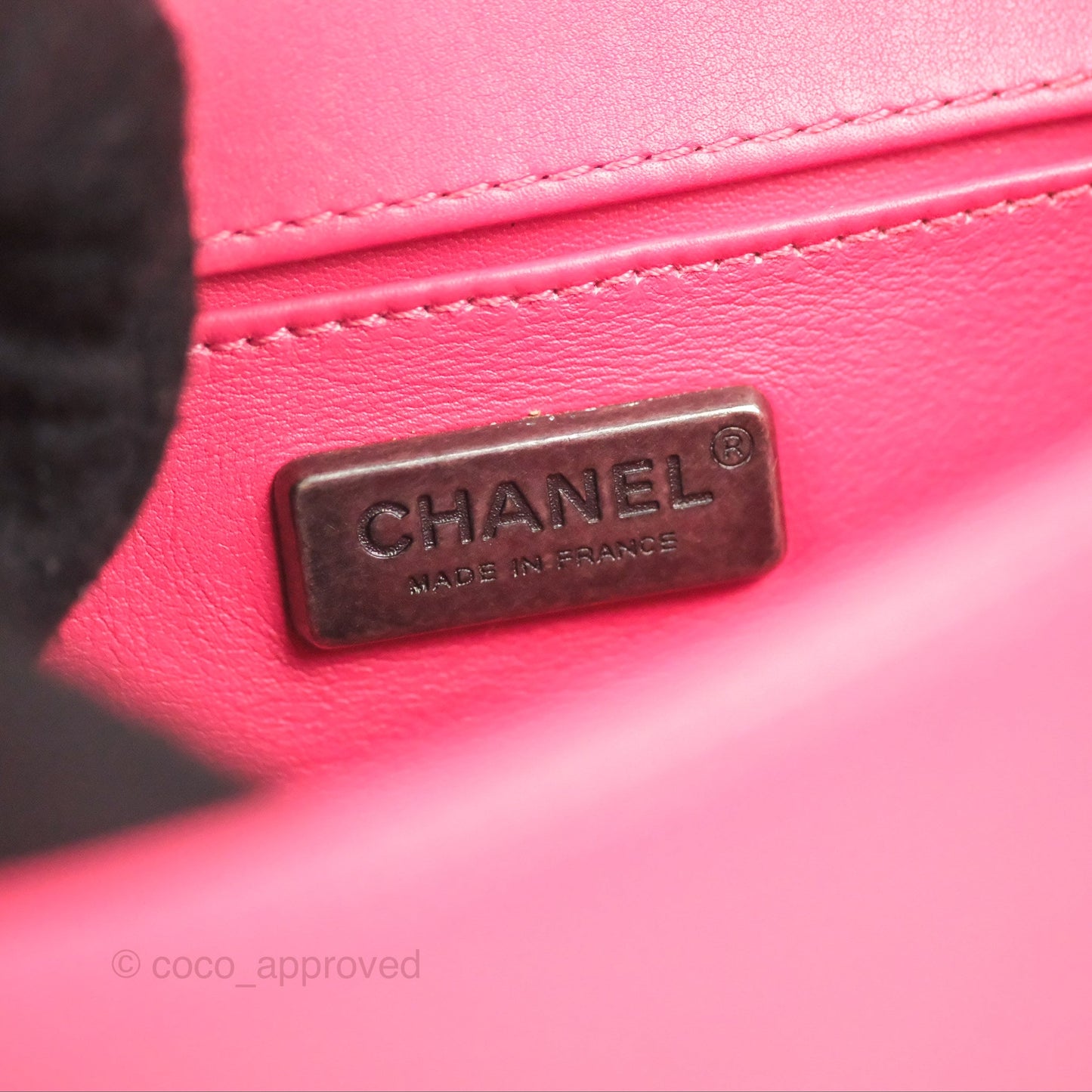 Chanel Small Boy Stingray Dark Pink Ruthenium Hardware