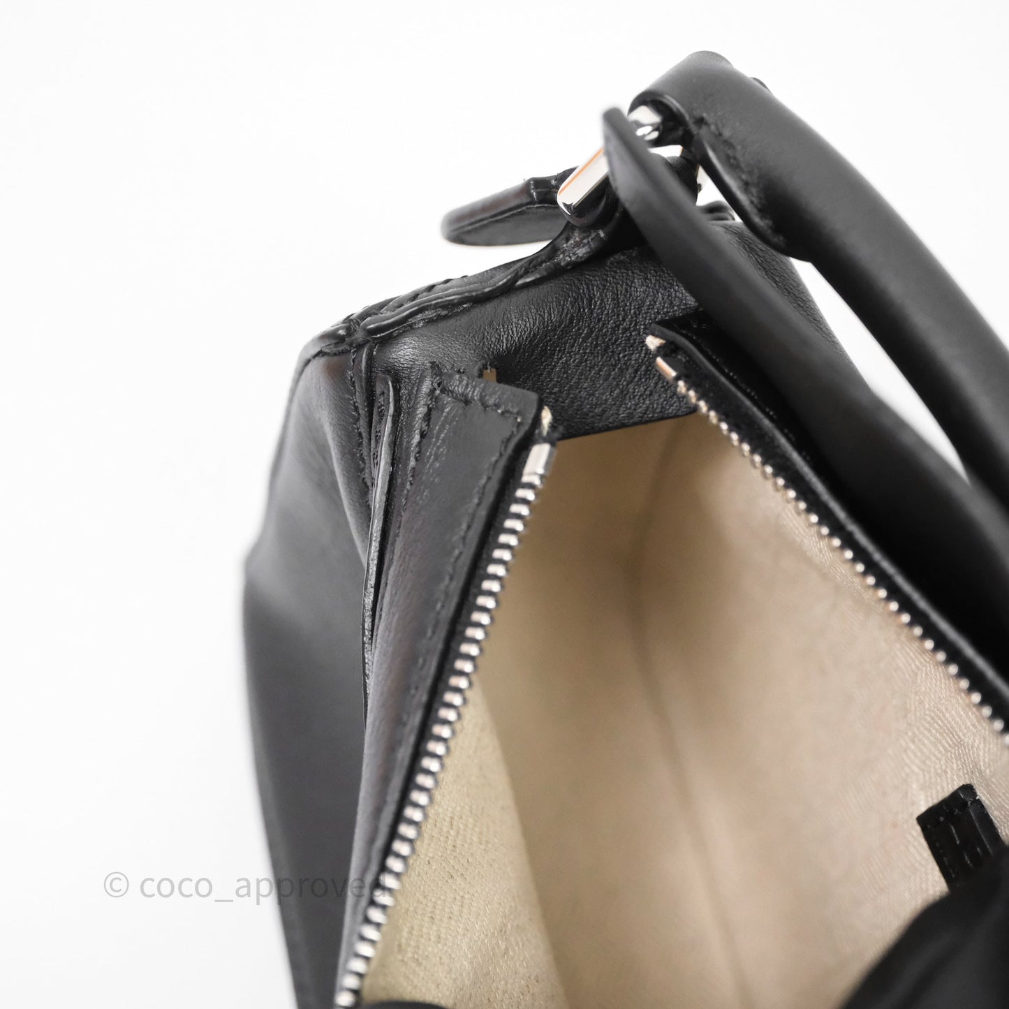 Loewe Mini Puzzle Bag Black Calfskin Silver Hardware