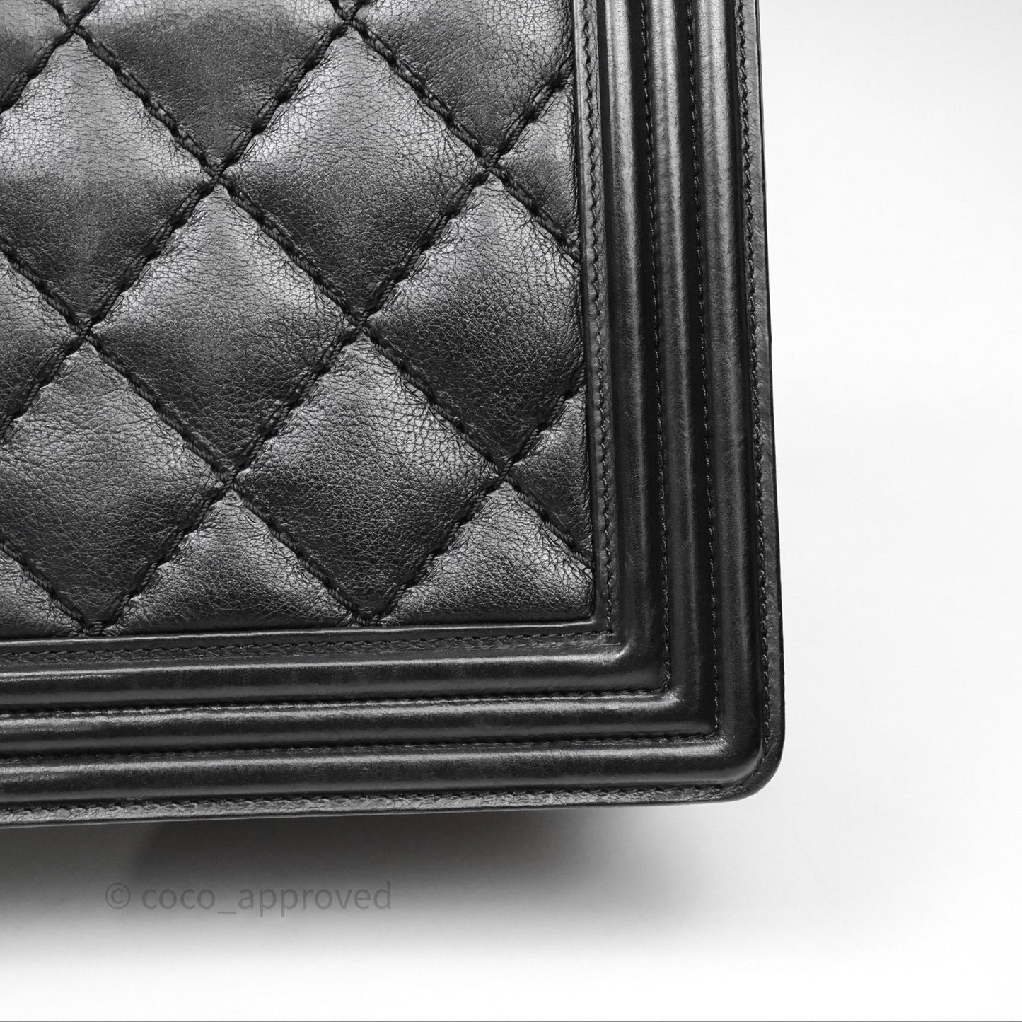 Chanel Medium Quilted Black Boy Calfskin Ruthenium Hardware