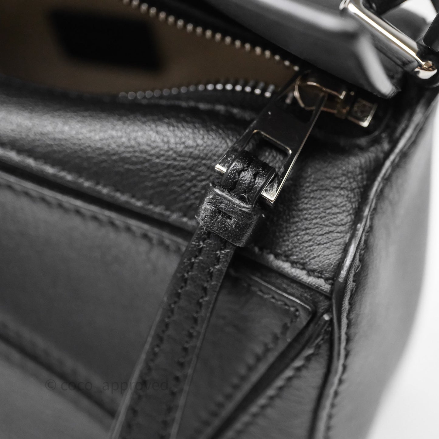 Loewe Mini Puzzle Bag Black Calfskin Silver Hardware