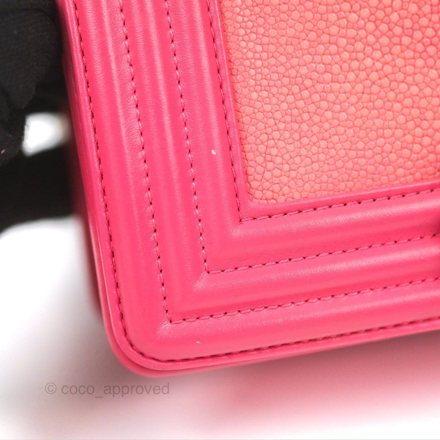 Chanel Small Boy Stingray Dark Pink Ruthenium Hardware