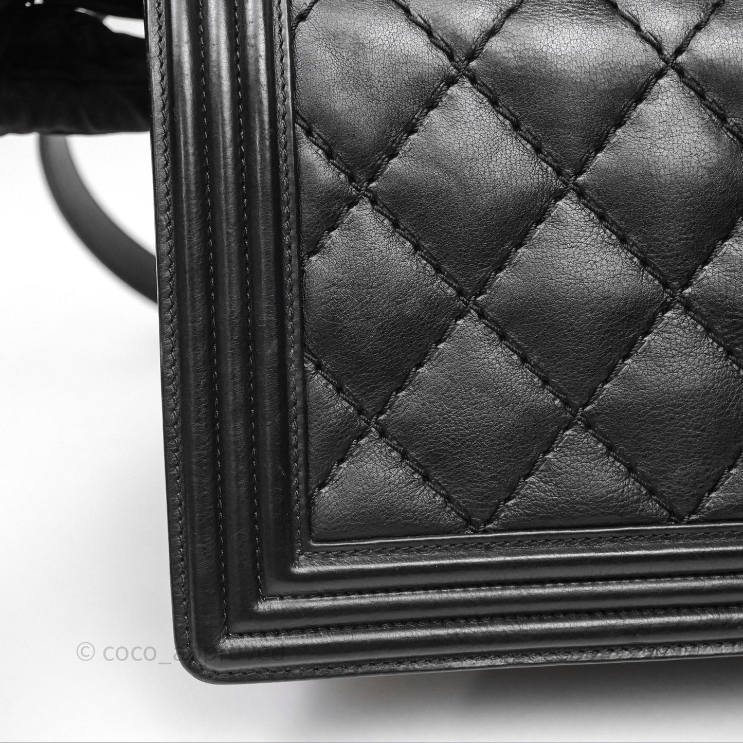 Chanel Medium Quilted Black Boy Calfskin Ruthenium Hardware