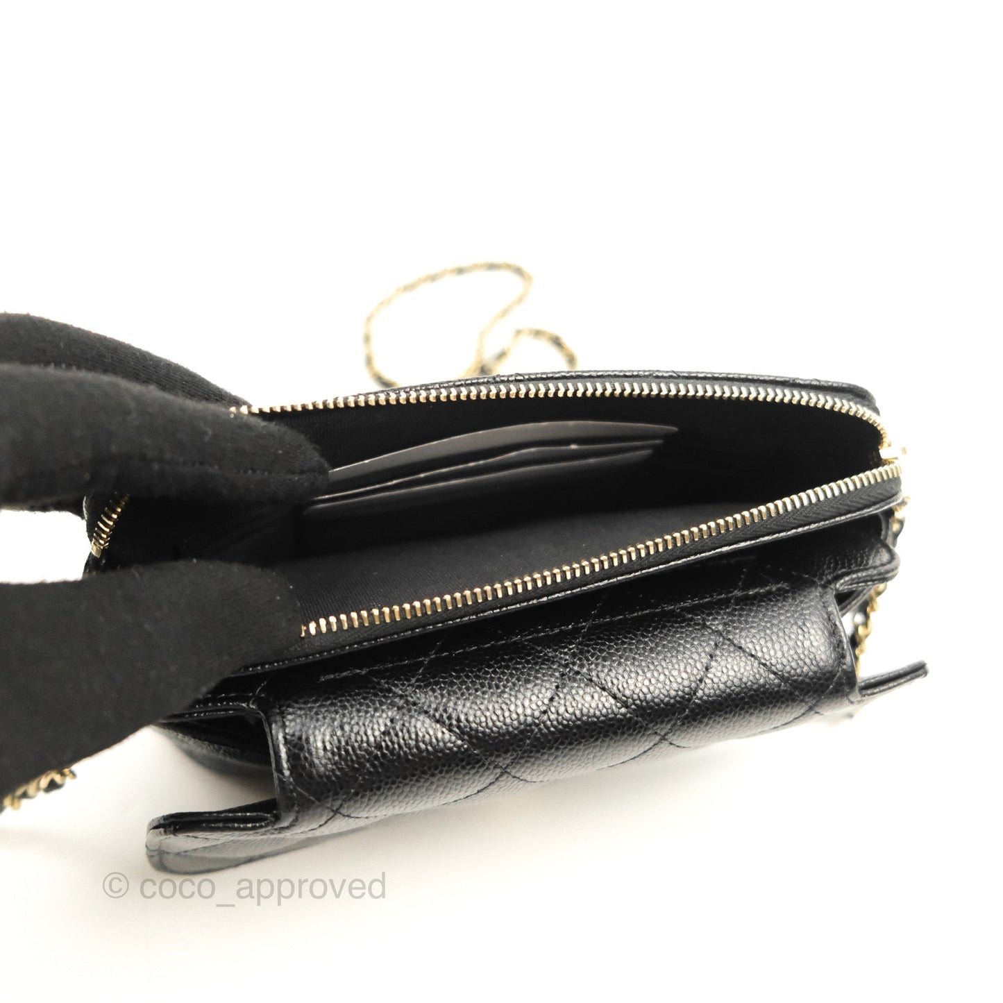 Chanel Foldable Tote Bag Clutch With Chain Black Multicolor Gold Hardware