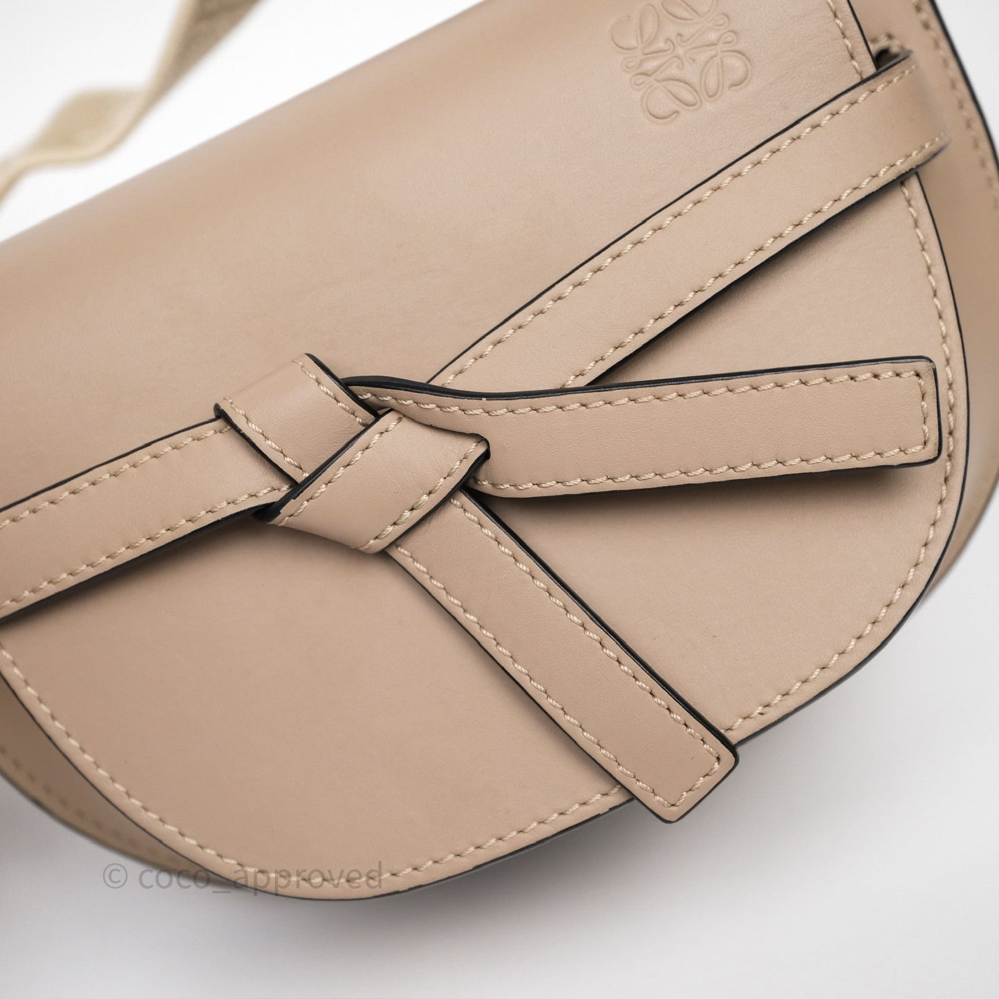 Loewe Mini Gate Dual Bag Beige Sand Soft Calfskin Jacquard Strap