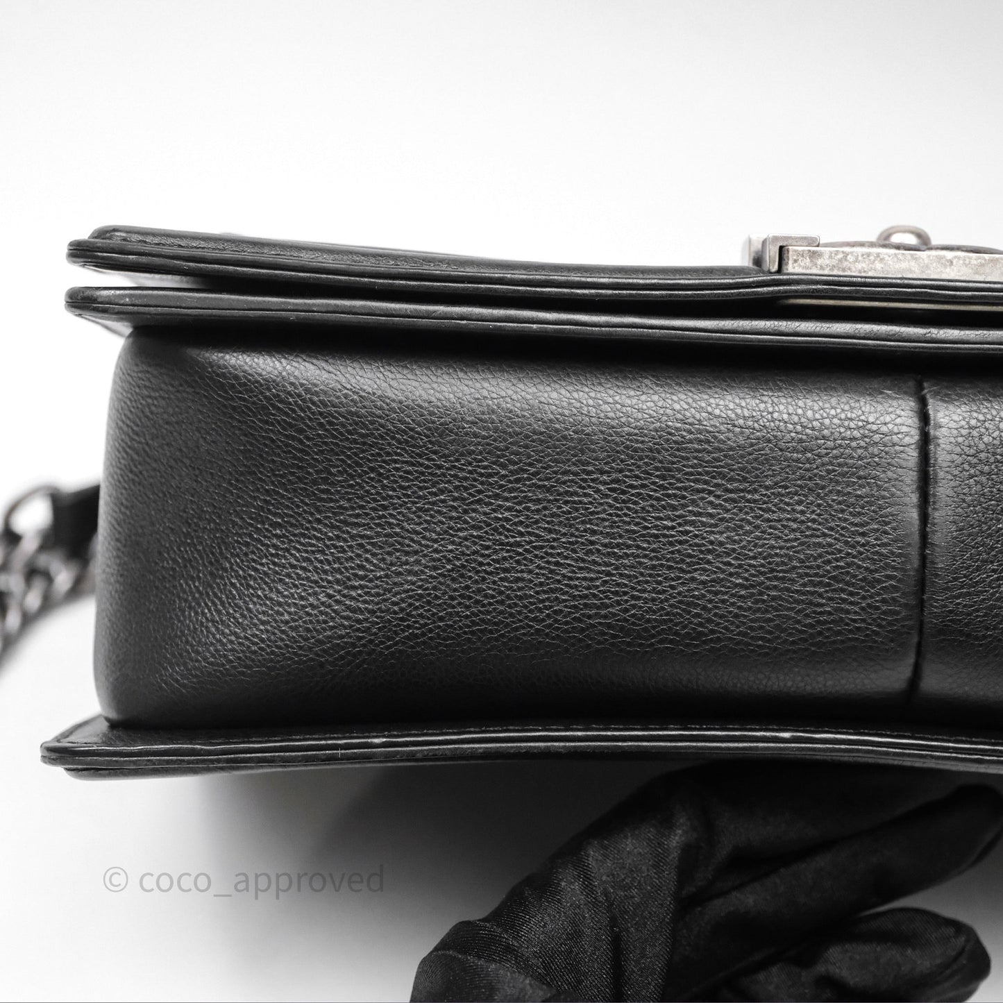 Chanel Medium Quilted Black Boy Calfskin Ruthenium Hardware