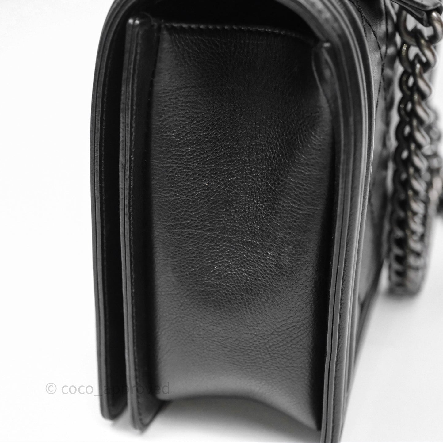 Chanel Medium Quilted Black Boy Calfskin Ruthenium Hardware