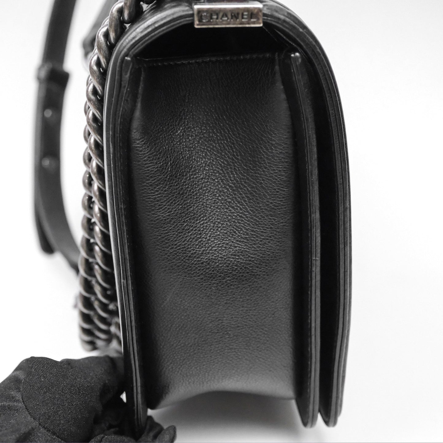 Chanel Medium Quilted Black Boy Calfskin Ruthenium Hardware
