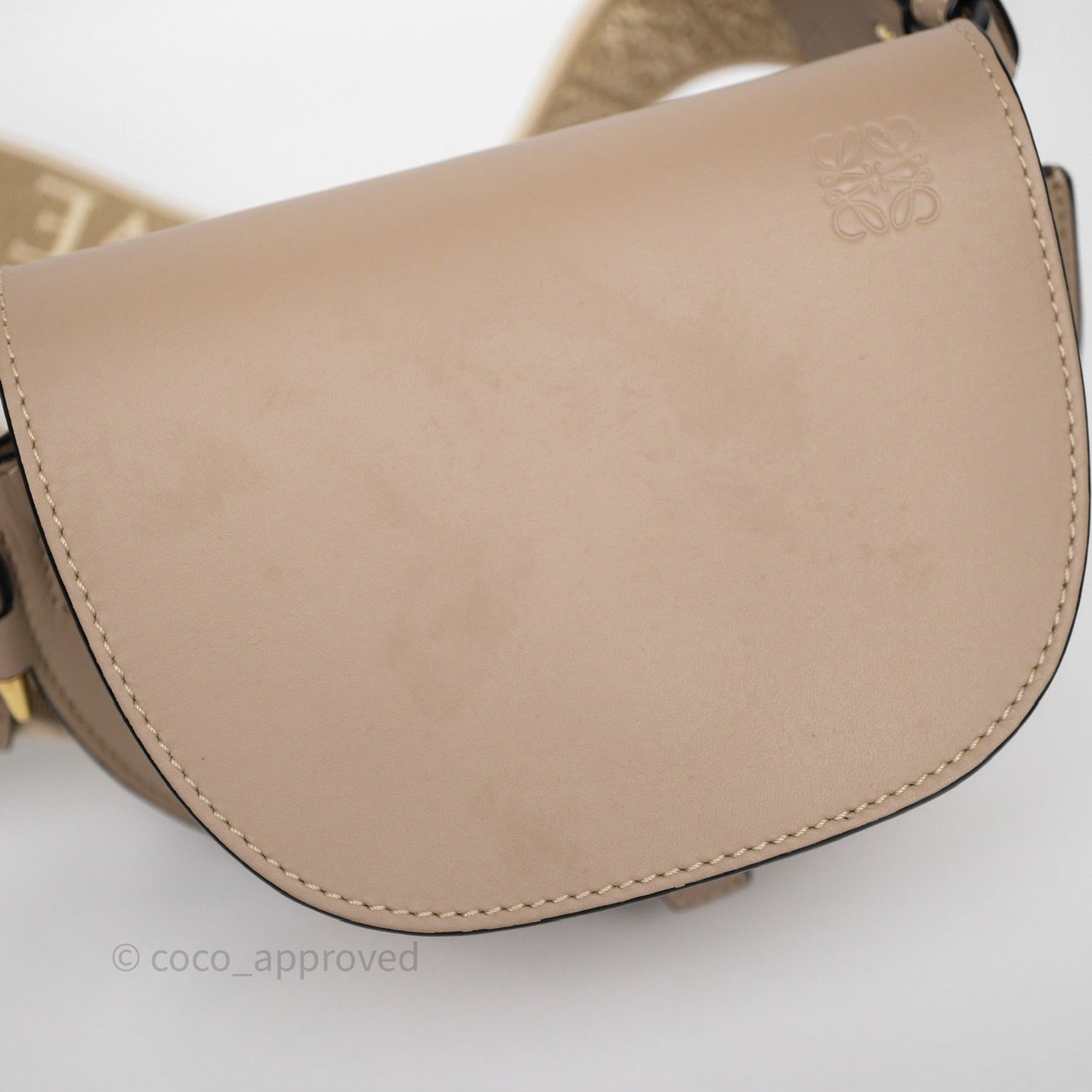 Loewe Mini Gate Dual Bag Beige Sand Soft Calfskin Jacquard Strap