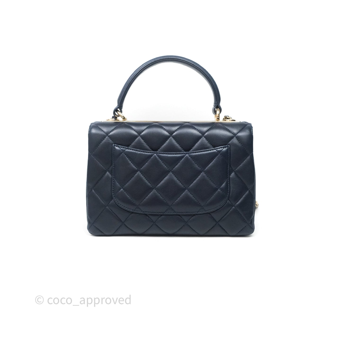 Chanel Small Trendy CC Navy Lambskin Gold Hardware