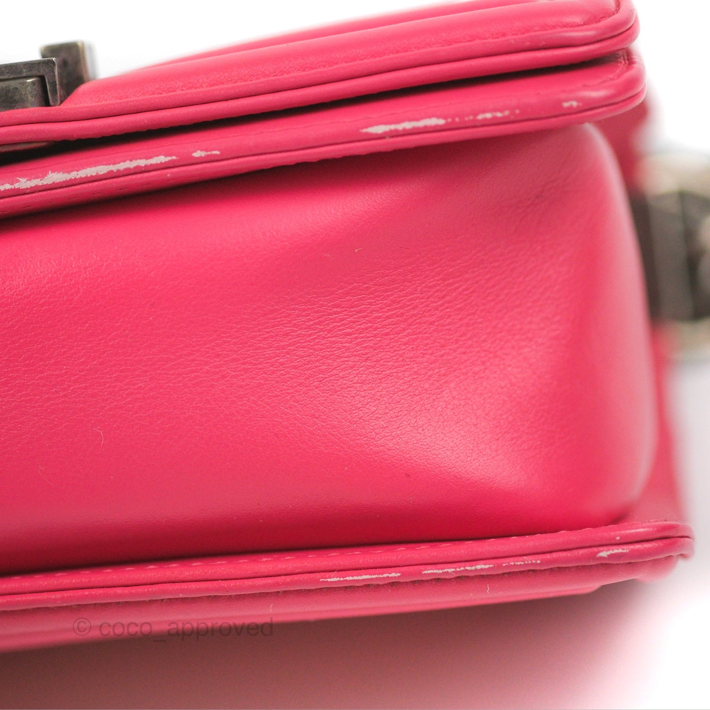 Chanel Small Boy Stingray Dark Pink Ruthenium Hardware