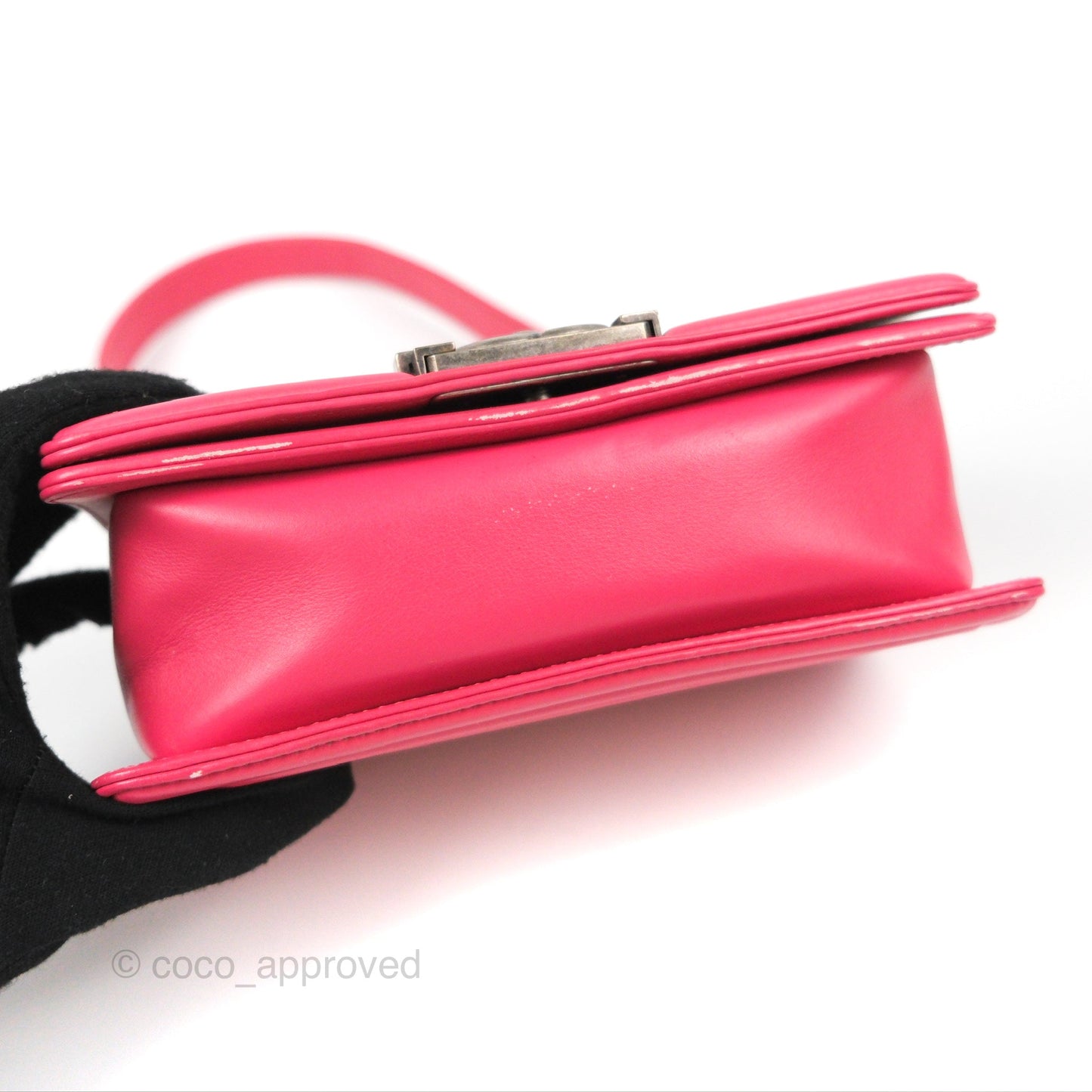 Chanel Small Boy Stingray Dark Pink Ruthenium Hardware