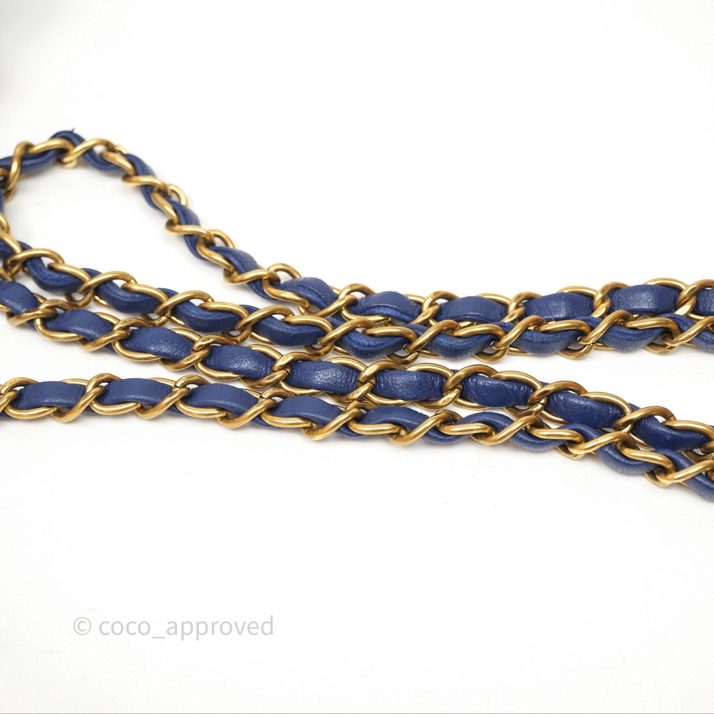 Chanel Mini Square Chevron Navy Lambskin Gold Hardware