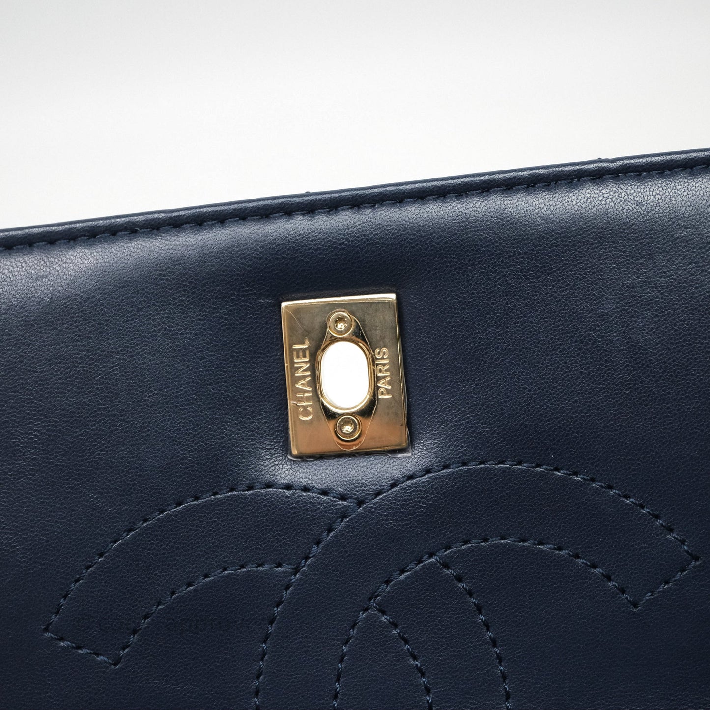 Chanel Small Trendy CC Navy Lambskin Gold Hardware