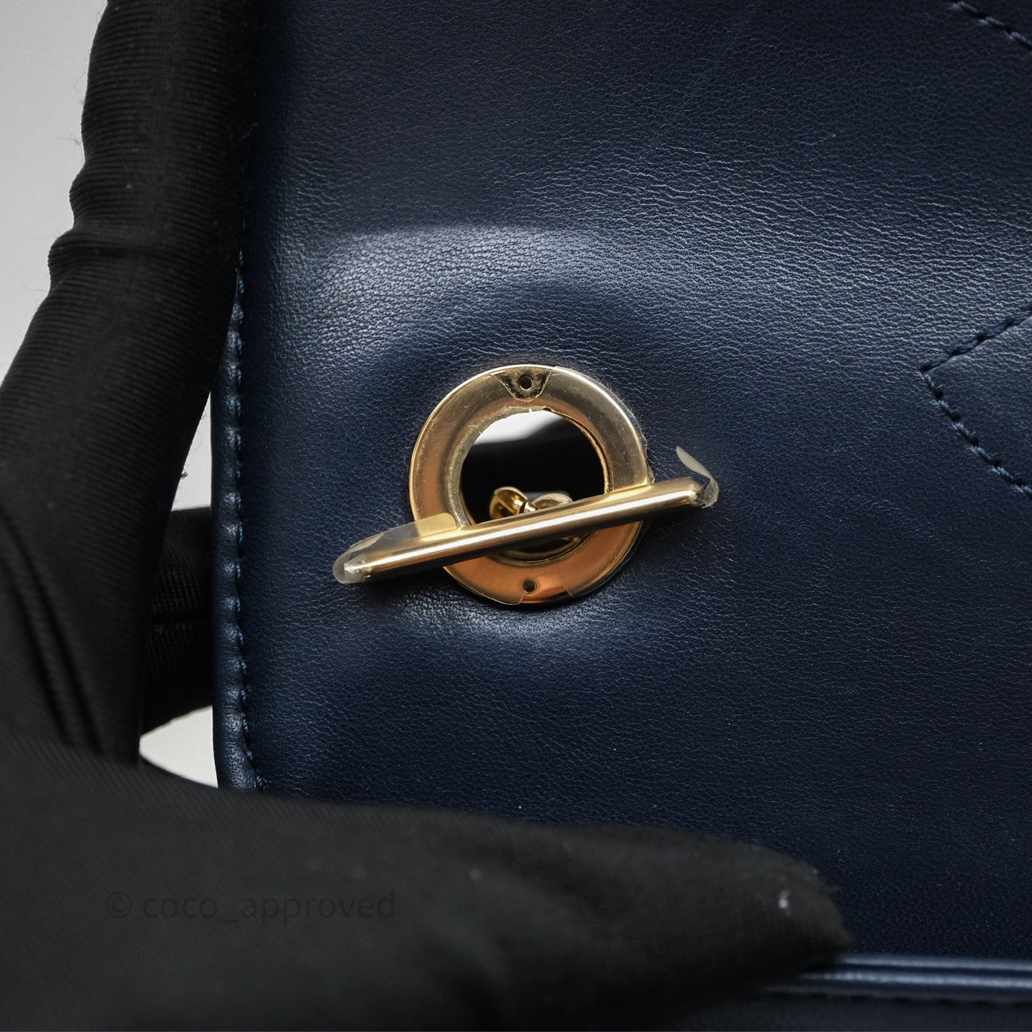 Chanel Small Trendy CC Navy Lambskin Gold Hardware