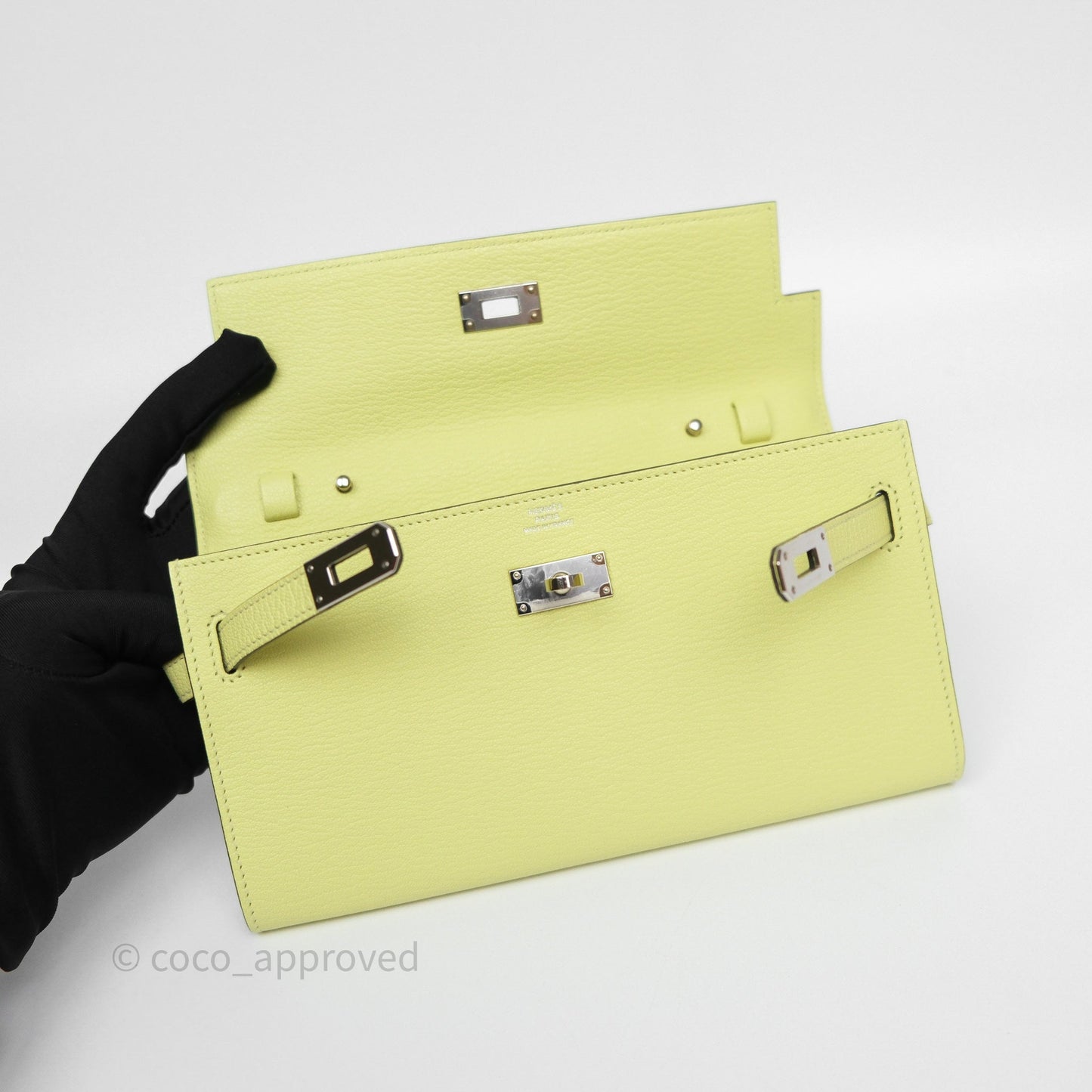 Hermès Kelly To Go Wallet Jaune Bourgeon R9 Chevre Mysore Palladium Hardware