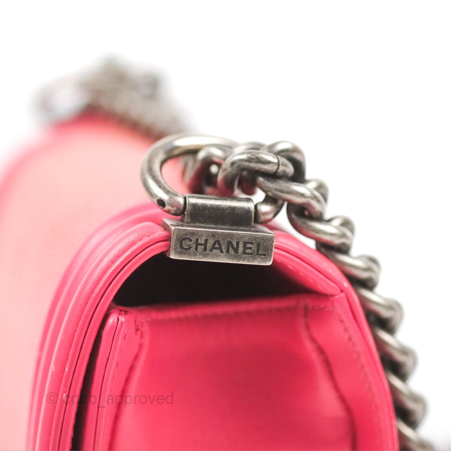 Chanel Small Boy Stingray Dark Pink Ruthenium Hardware