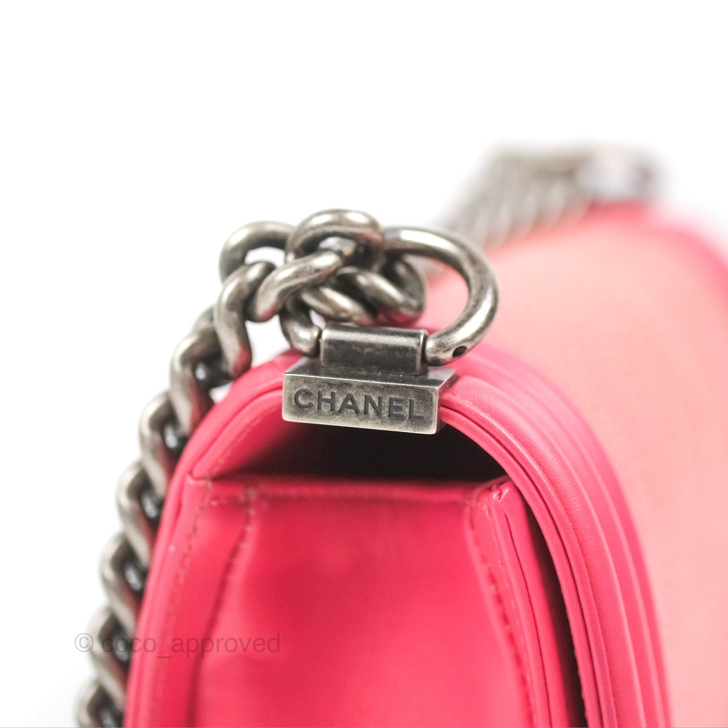 Chanel Small Boy Stingray Dark Pink Ruthenium Hardware