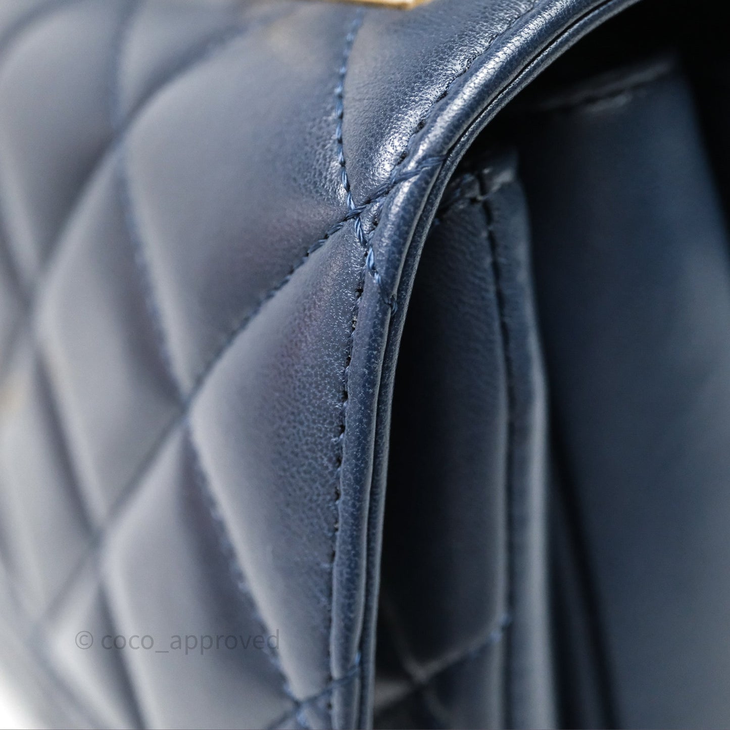 Chanel Small Trendy CC Navy Lambskin Gold Hardware