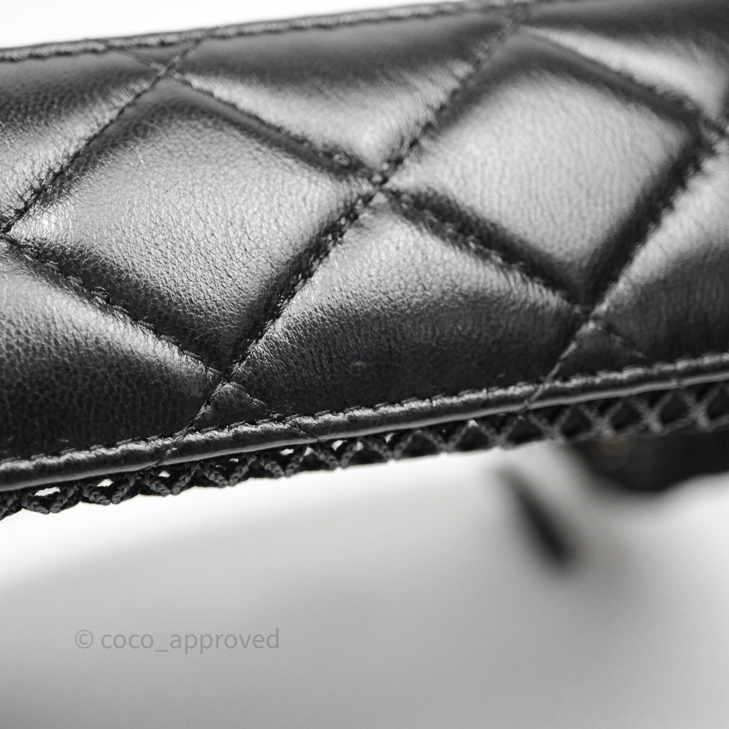 Chanel Mesh Clutch With Chain Black Shiny Lambskin Gold Hardware