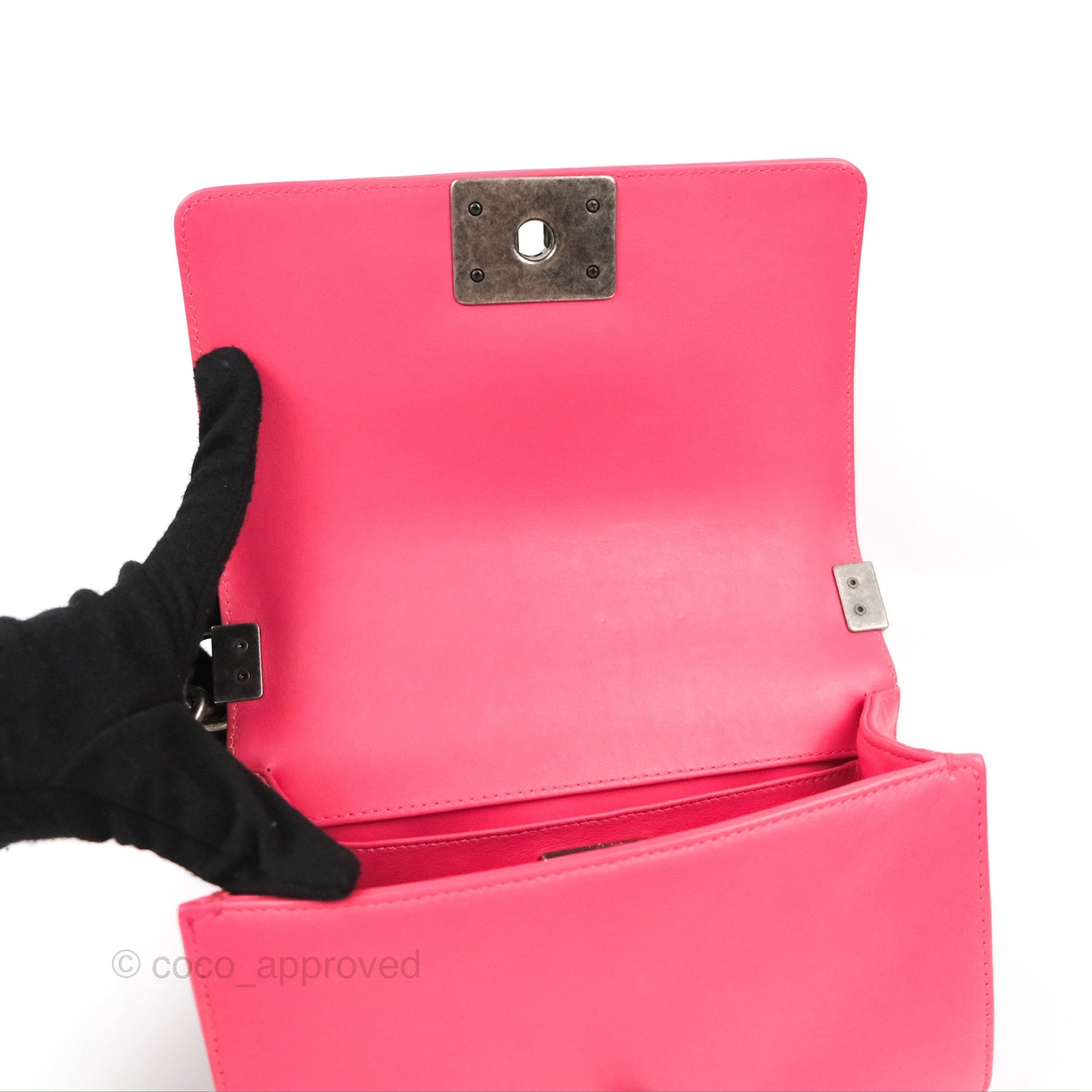 Chanel Small Boy Stingray Dark Pink Ruthenium Hardware