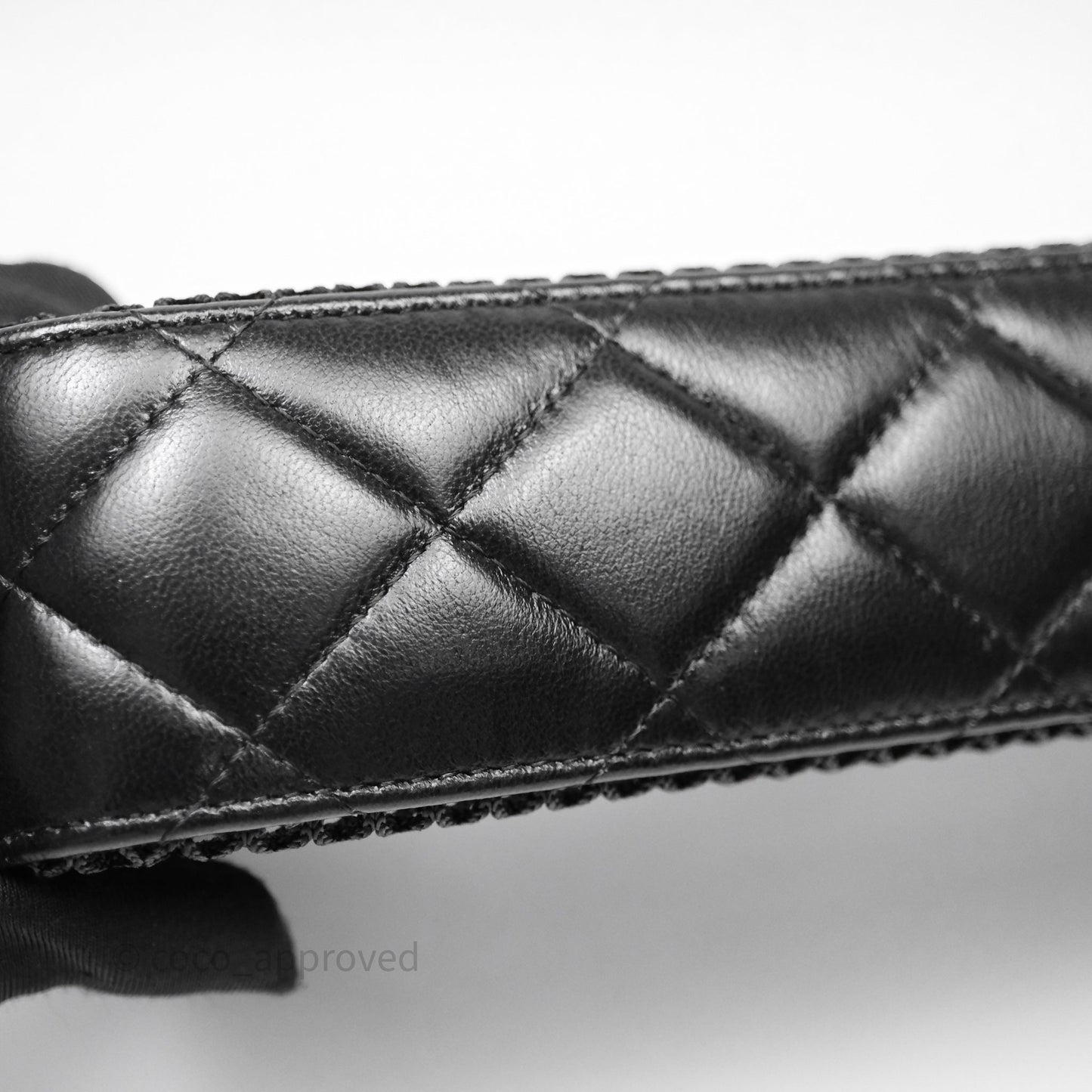 Chanel Mesh Clutch With Chain Black Shiny Lambskin Gold Hardware