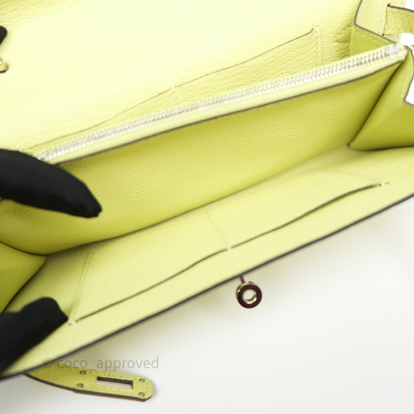 Hermès Kelly To Go Wallet Jaune Bourgeon R9 Chevre Mysore Palladium Hardware