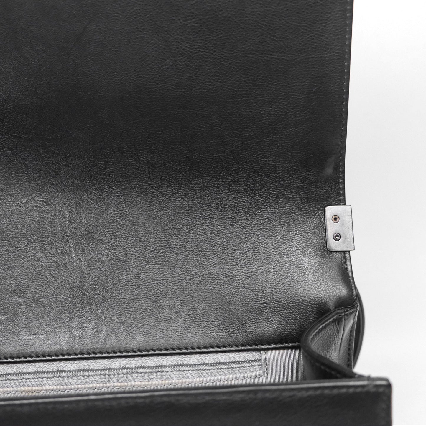 Chanel Medium Quilted Black Boy Calfskin Ruthenium Hardware