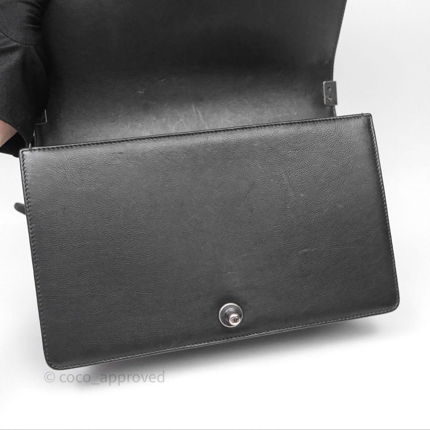 Chanel Medium Quilted Black Boy Calfskin Ruthenium Hardware