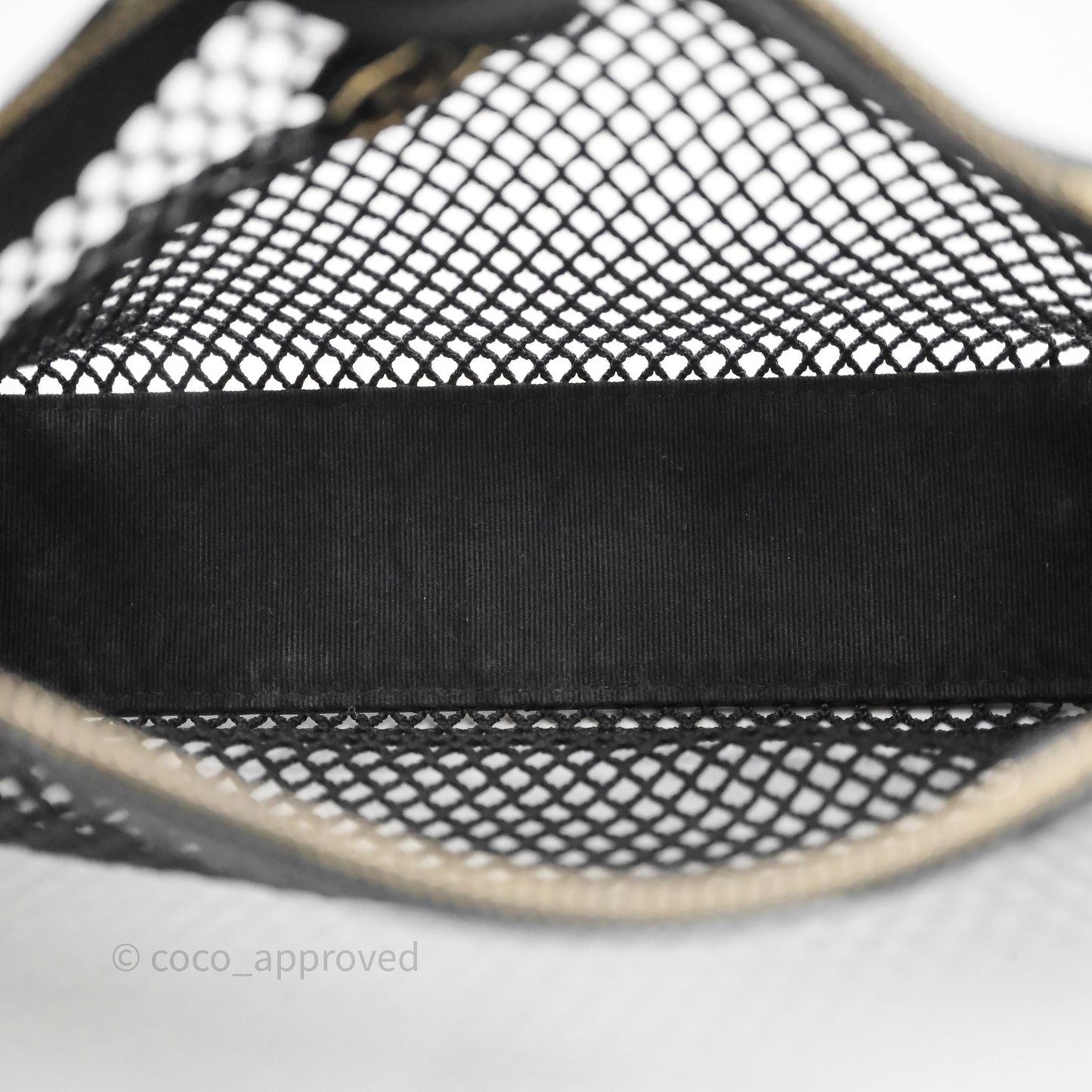 Chanel Mesh Clutch With Chain Black Shiny Lambskin Gold Hardware