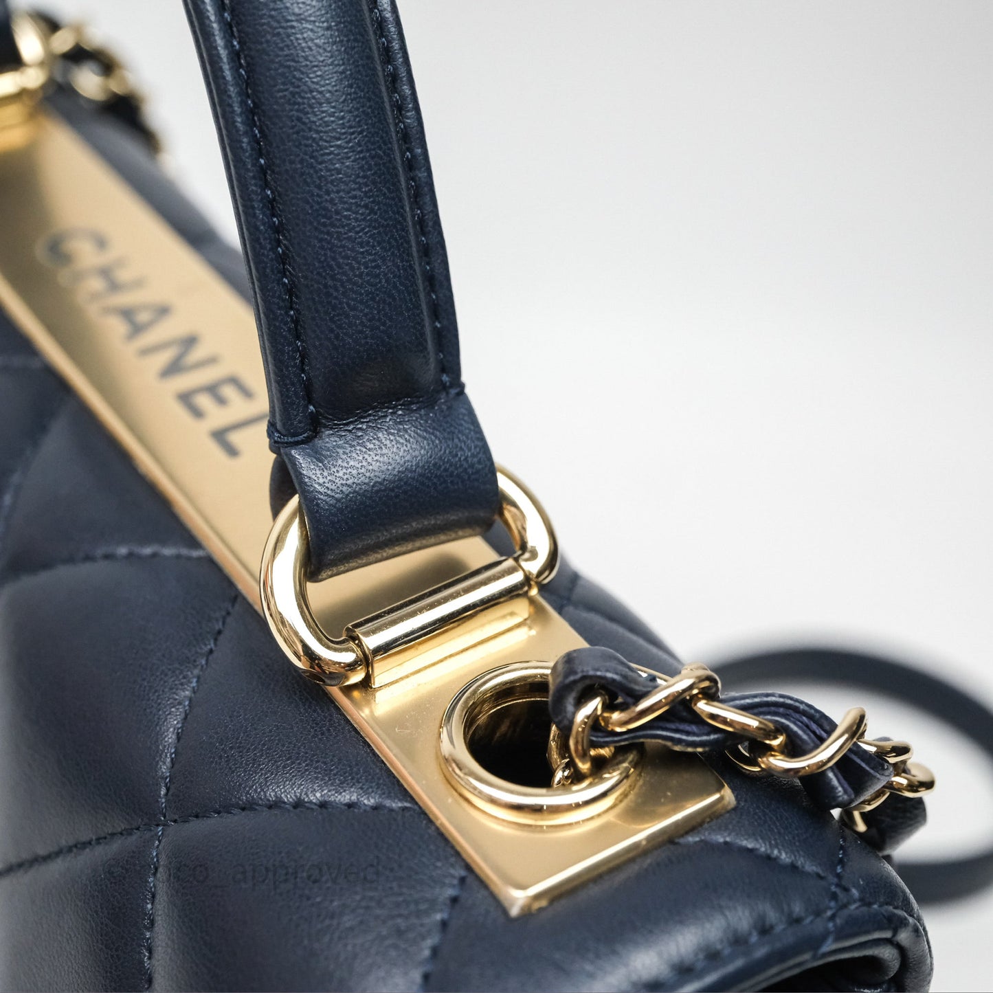 Chanel Small Trendy CC Navy Lambskin Gold Hardware