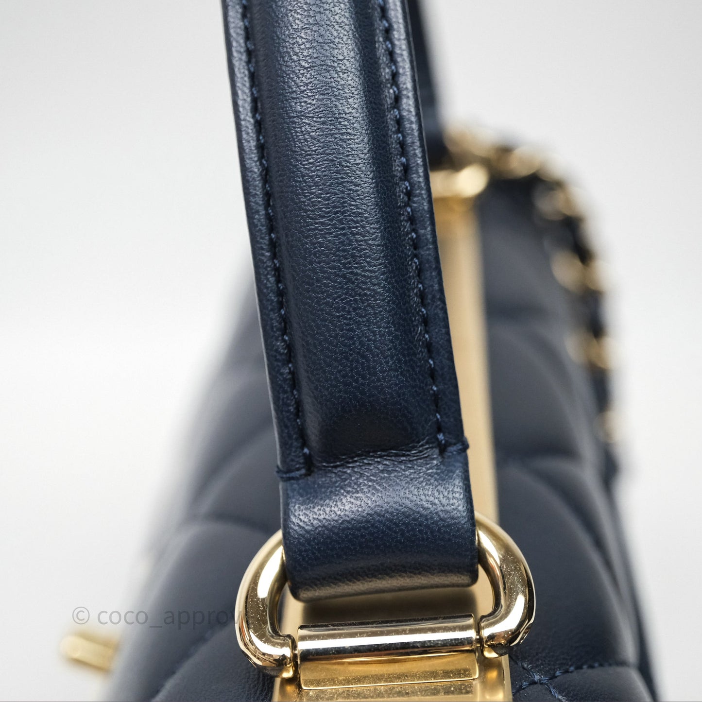 Chanel Small Trendy CC Navy Lambskin Gold Hardware