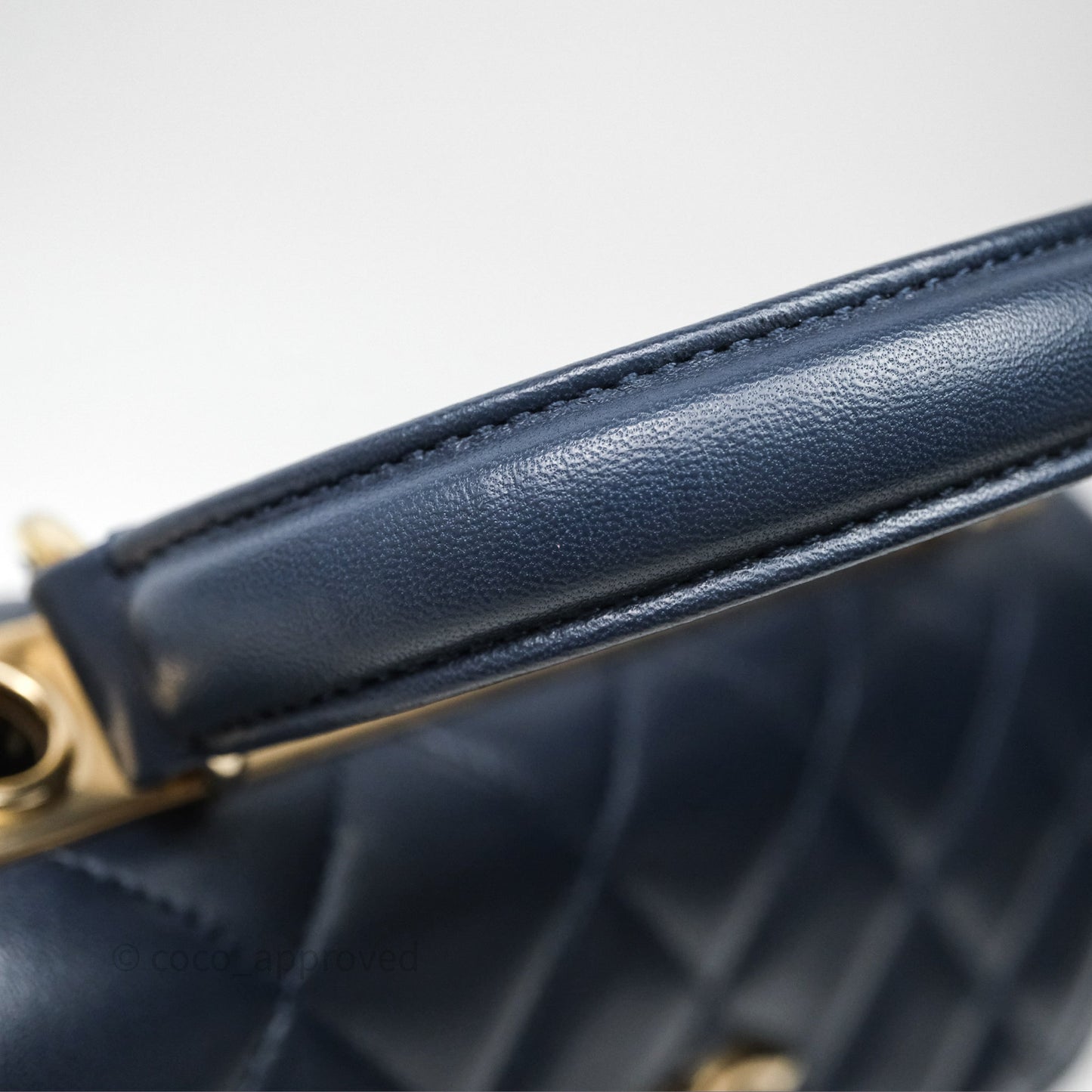 Chanel Small Trendy CC Navy Lambskin Gold Hardware