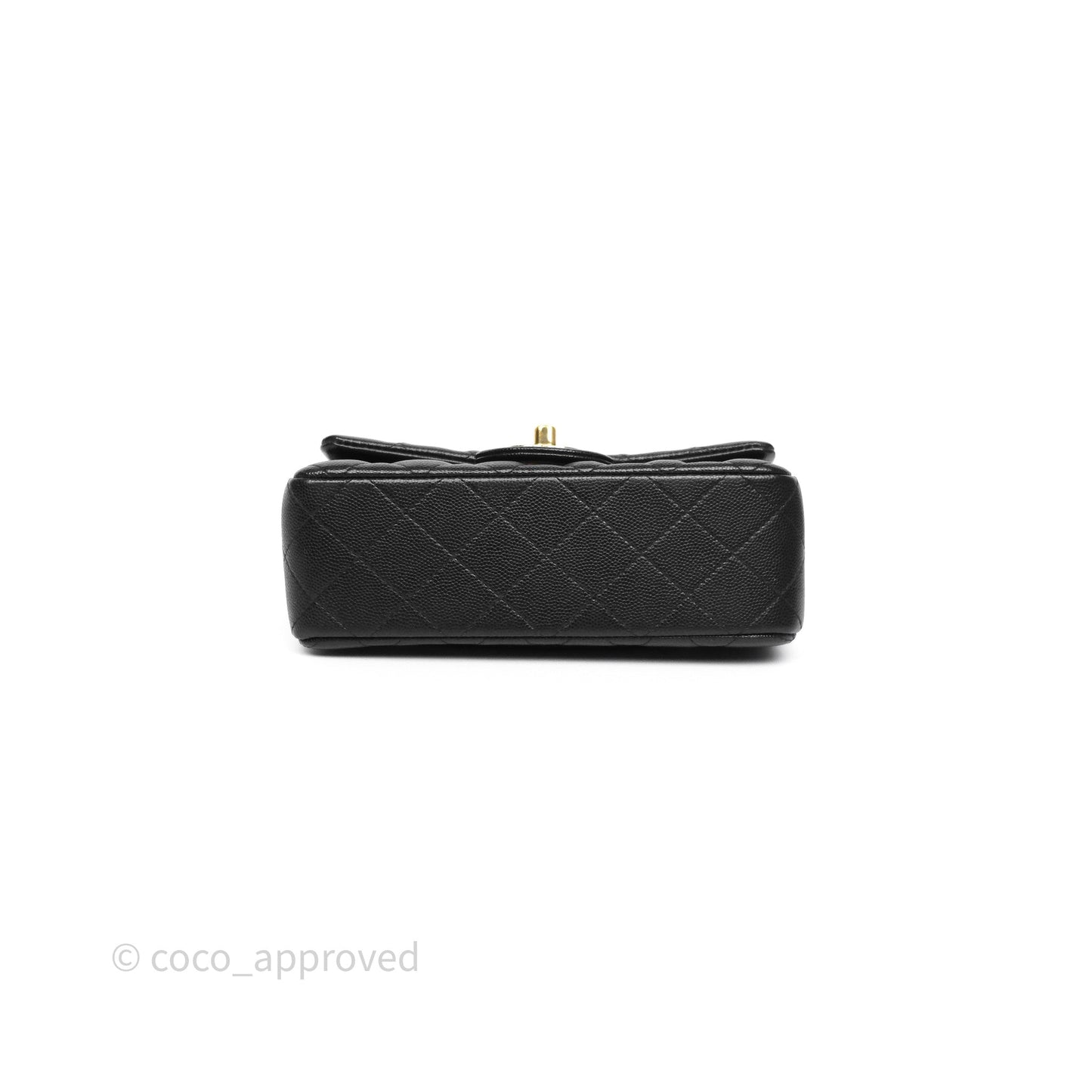 Chanel Mini Rectangular Flap Quilted Black Caviar Gold Hardware