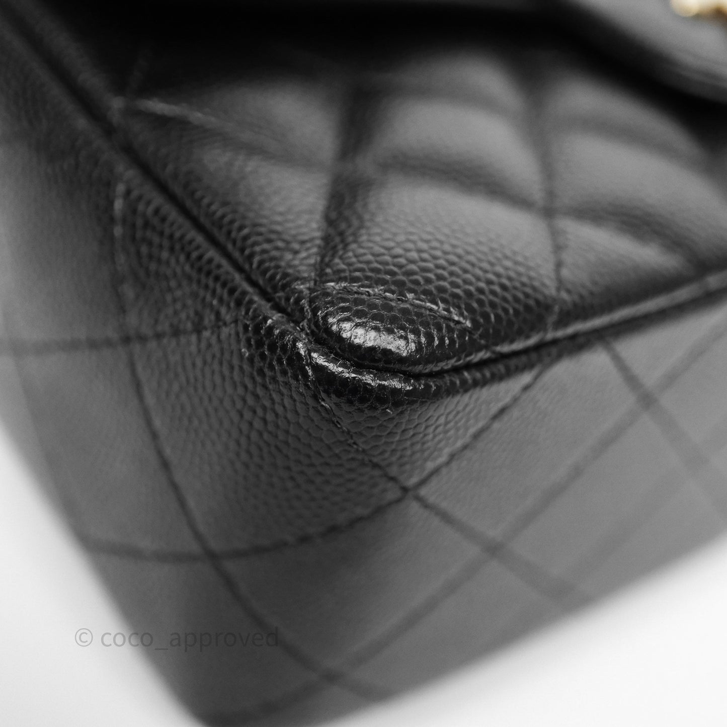 Chanel Mini Rectangular Flap Quilted Black Caviar Gold Hardware