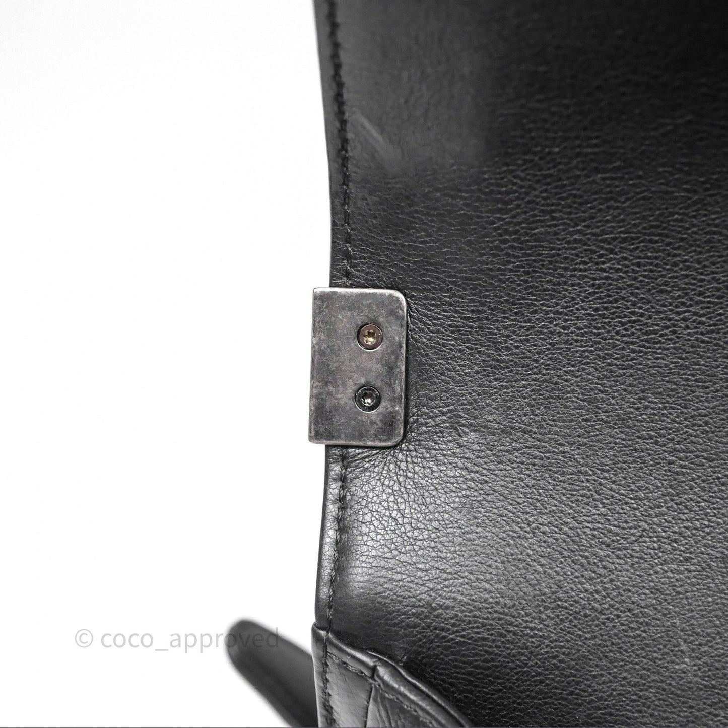 Chanel Medium Quilted Black Boy Calfskin Ruthenium Hardware