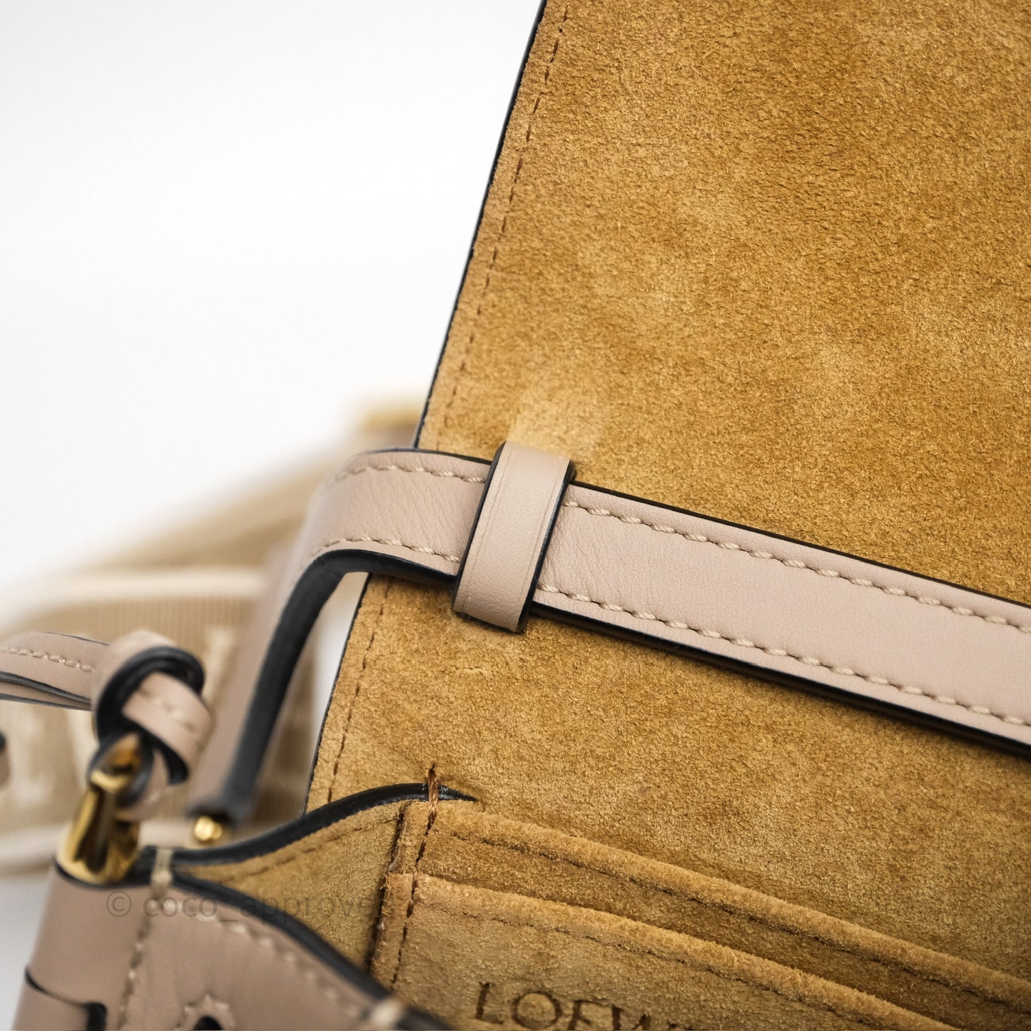 Loewe Mini Gate Dual Bag Beige Sand Soft Calfskin Jacquard Strap