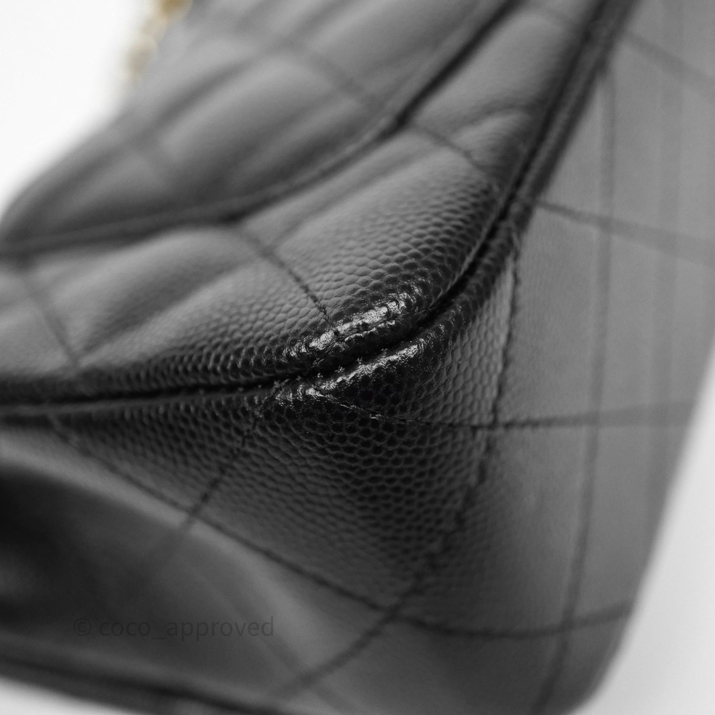 Chanel Mini Rectangular Flap Quilted Black Caviar Gold Hardware