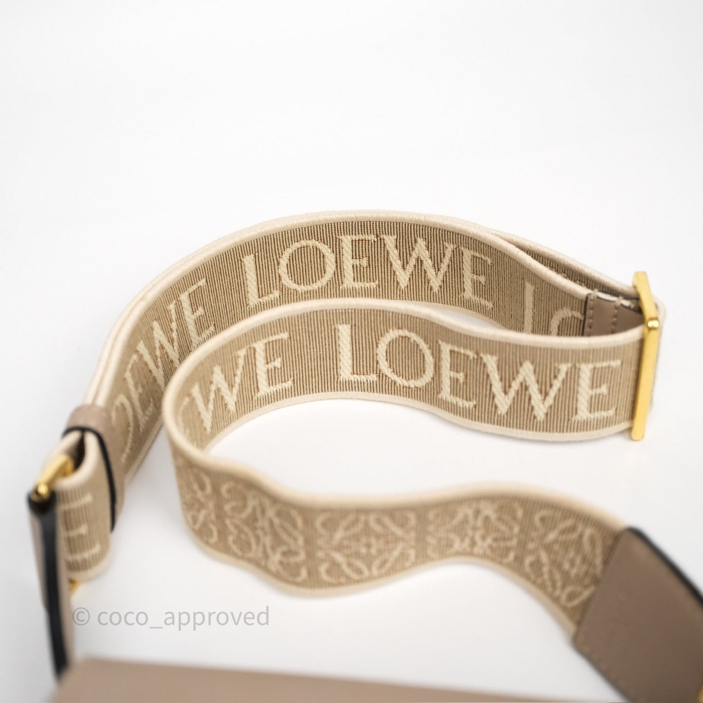 Loewe Mini Gate Dual Bag Beige Sand Soft Calfskin Jacquard Strap